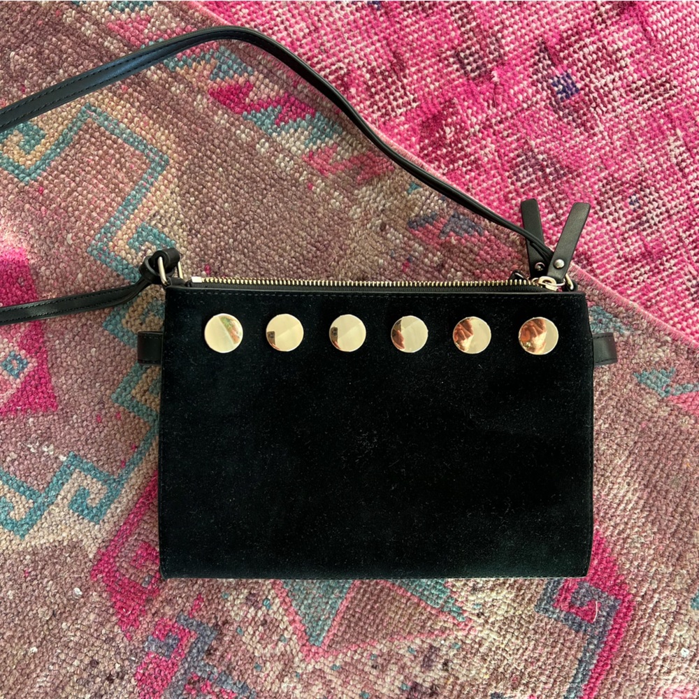 French Connection Purse, Suede Leather Crossbody Bag